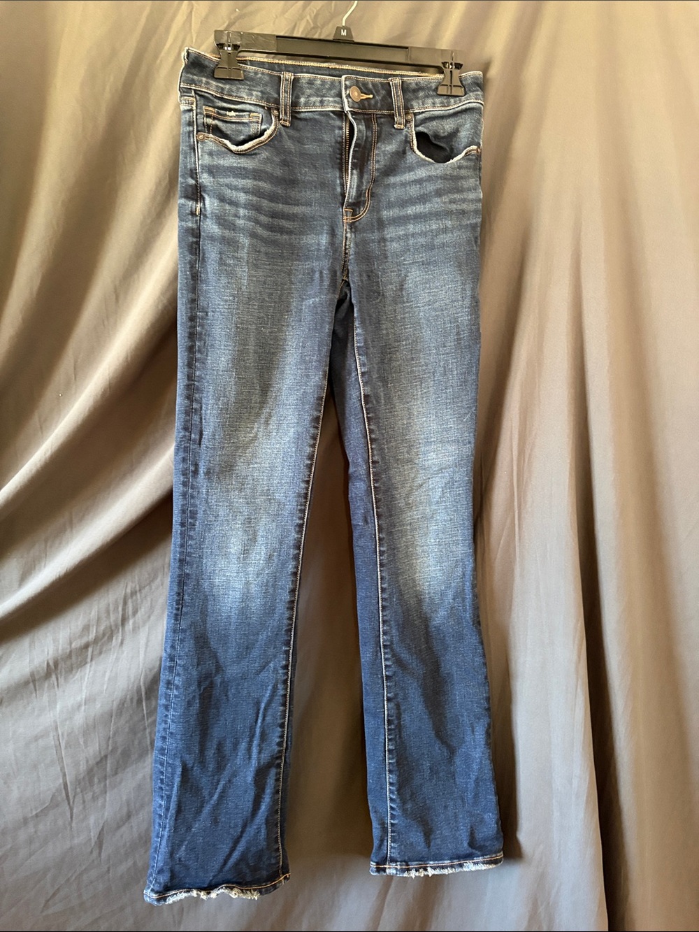 American Eagle Outfitters Women's Faded Blue Flare Jeans